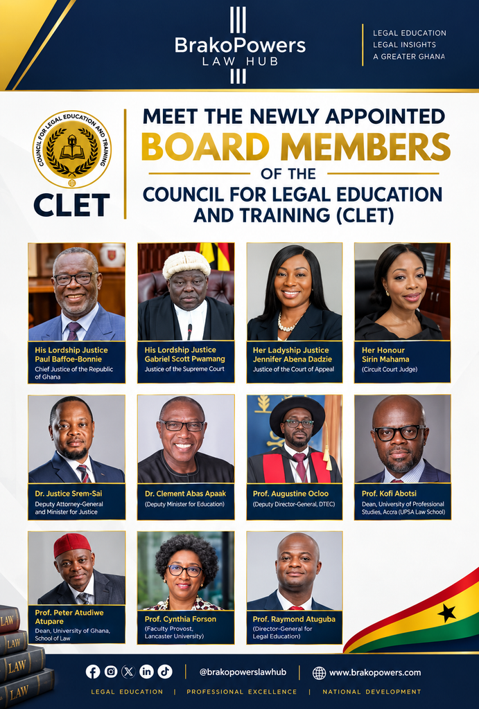 Chief Justice Baffoe-Bonnie Chairs Newly Constituted 11-Member CLET Board